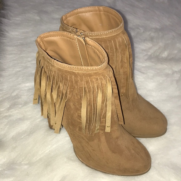 Forever 21 Light Brown Fringe Ankle Boots - Picture 2 of 5